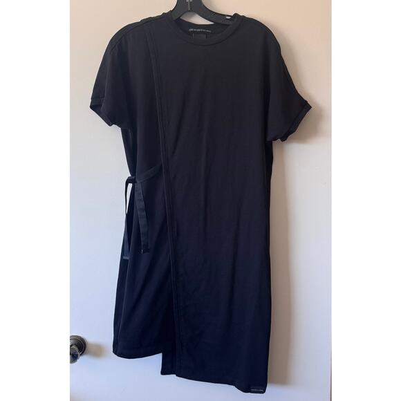Scotch & Soda Asymmetrical Short Sleeve Shirt Dress in Black Size XS - Picture 1 of 3